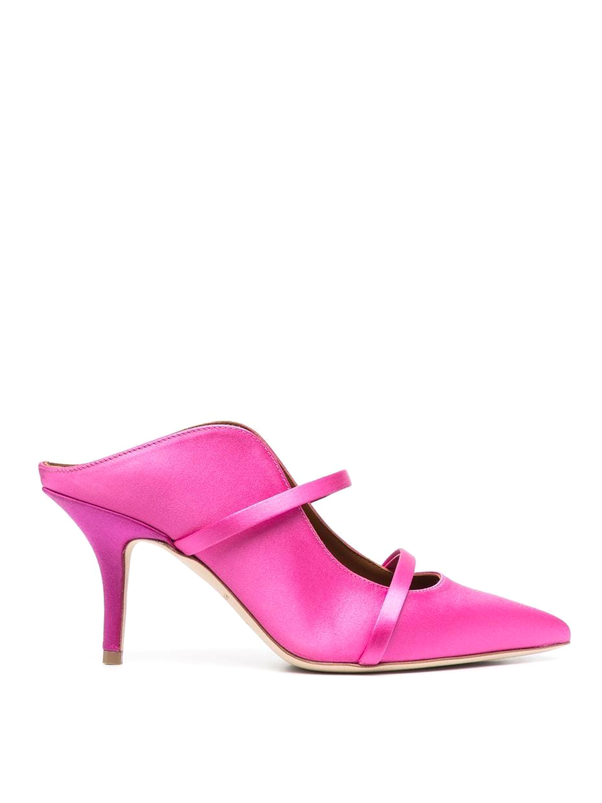 Shop Malone Souliers Maureen 70 Satin Pumps In Fucsia