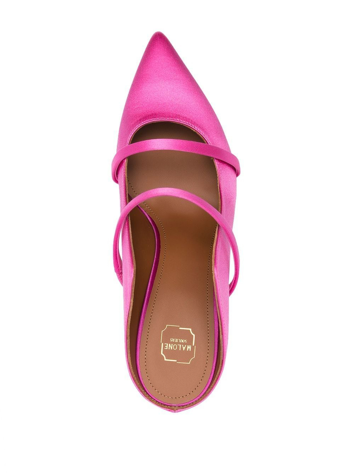 Shop Malone Souliers Maureen 70 Satin Pumps In Fucsia