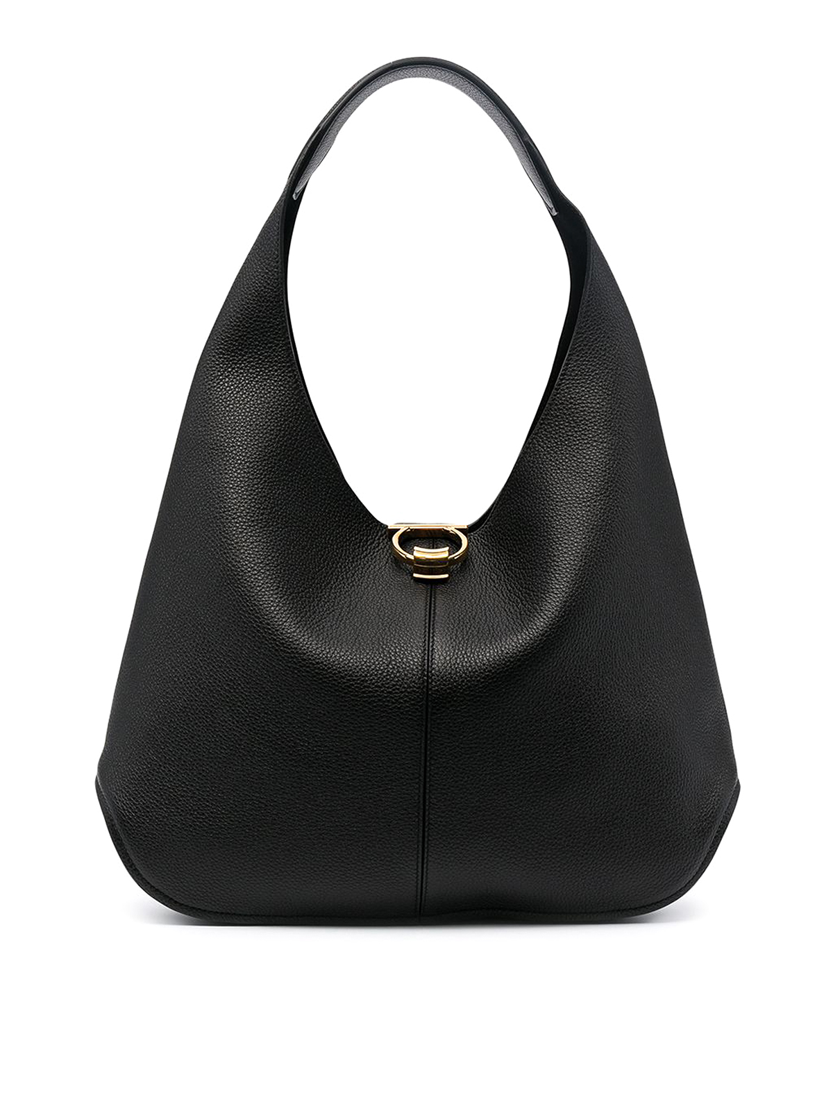 Ferragamo Gancini leather hobo bag Black 210443741200001