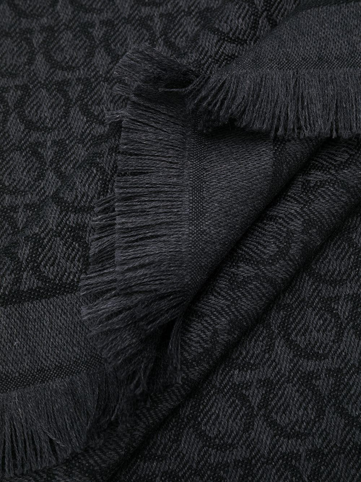 Shop Ferragamo Gancini Wool Scarf In Dark Grey