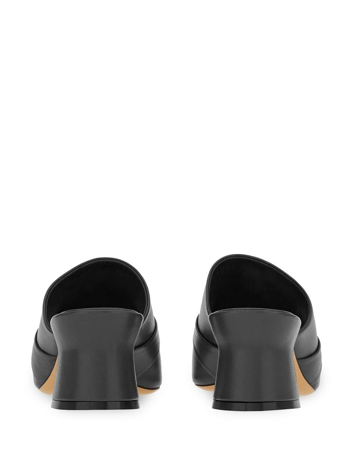 Shop Ferragamo Leather Sandals In Black