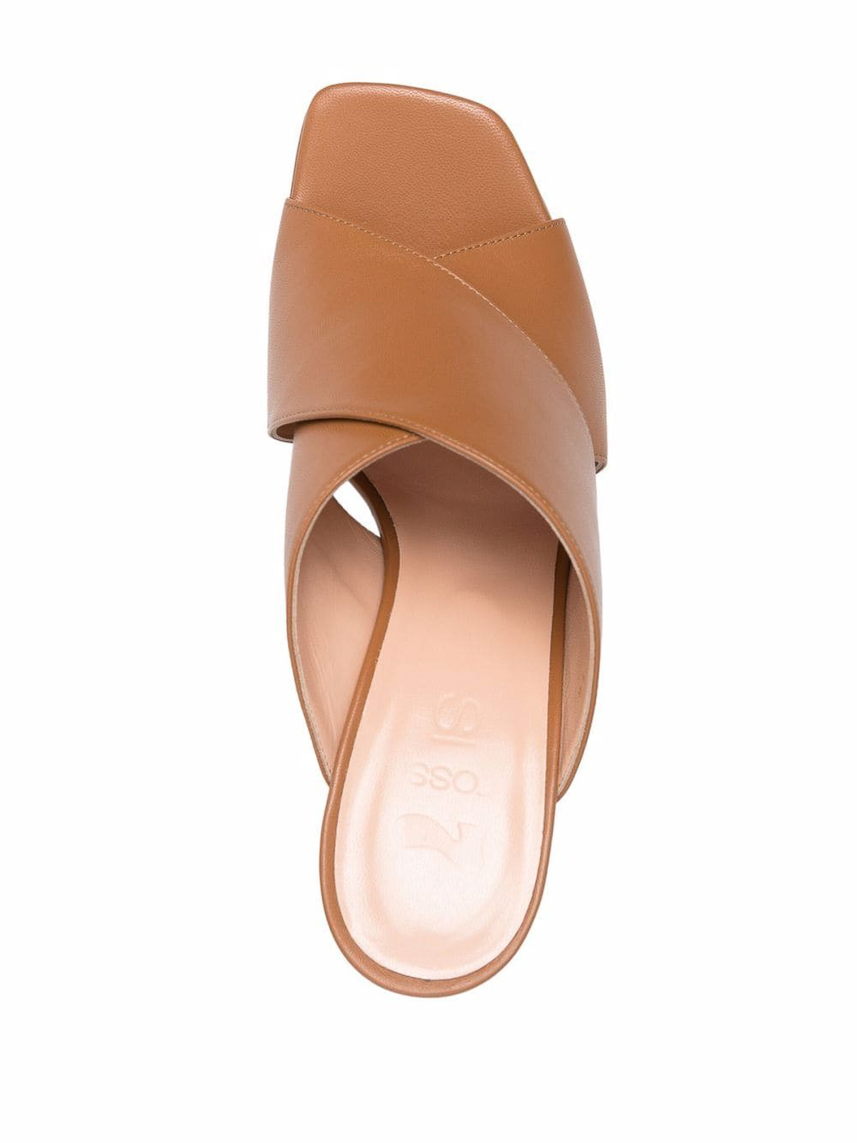 Shop Si Rossi Leather Heel Sandals In Marrón