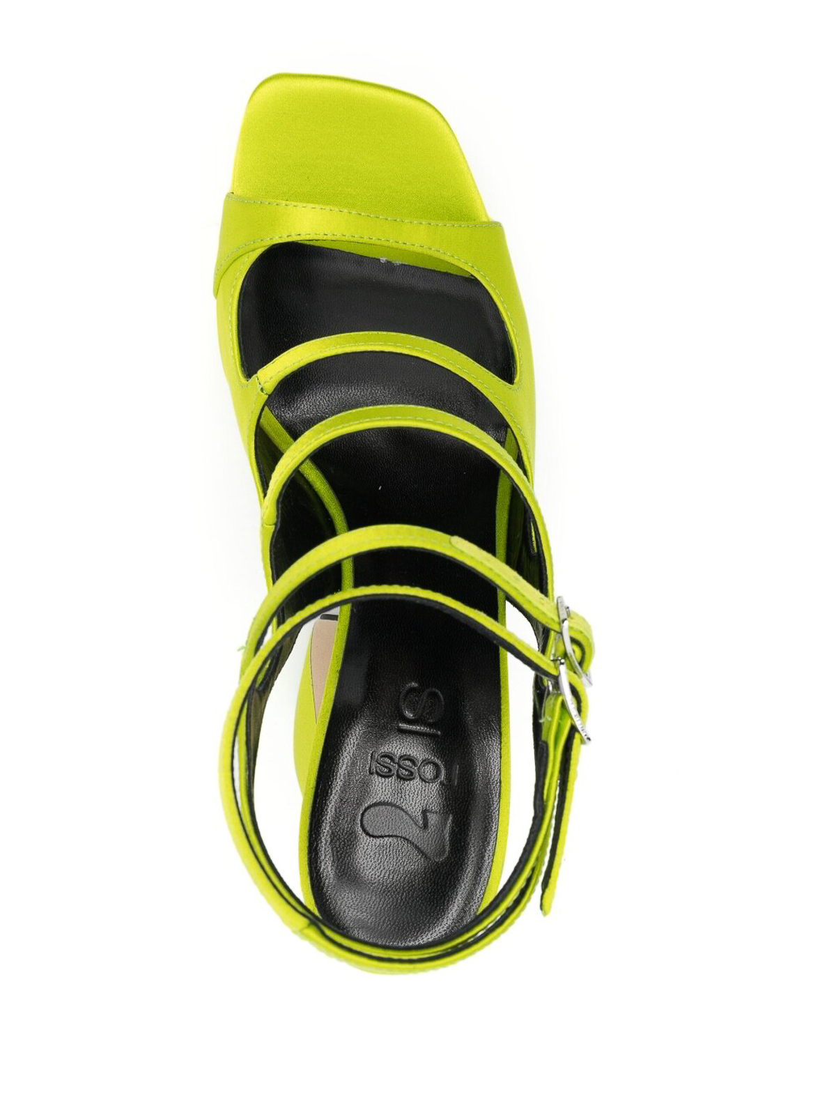 Shop Si Rossi Crepe Satin Heel Sandals In Yellow