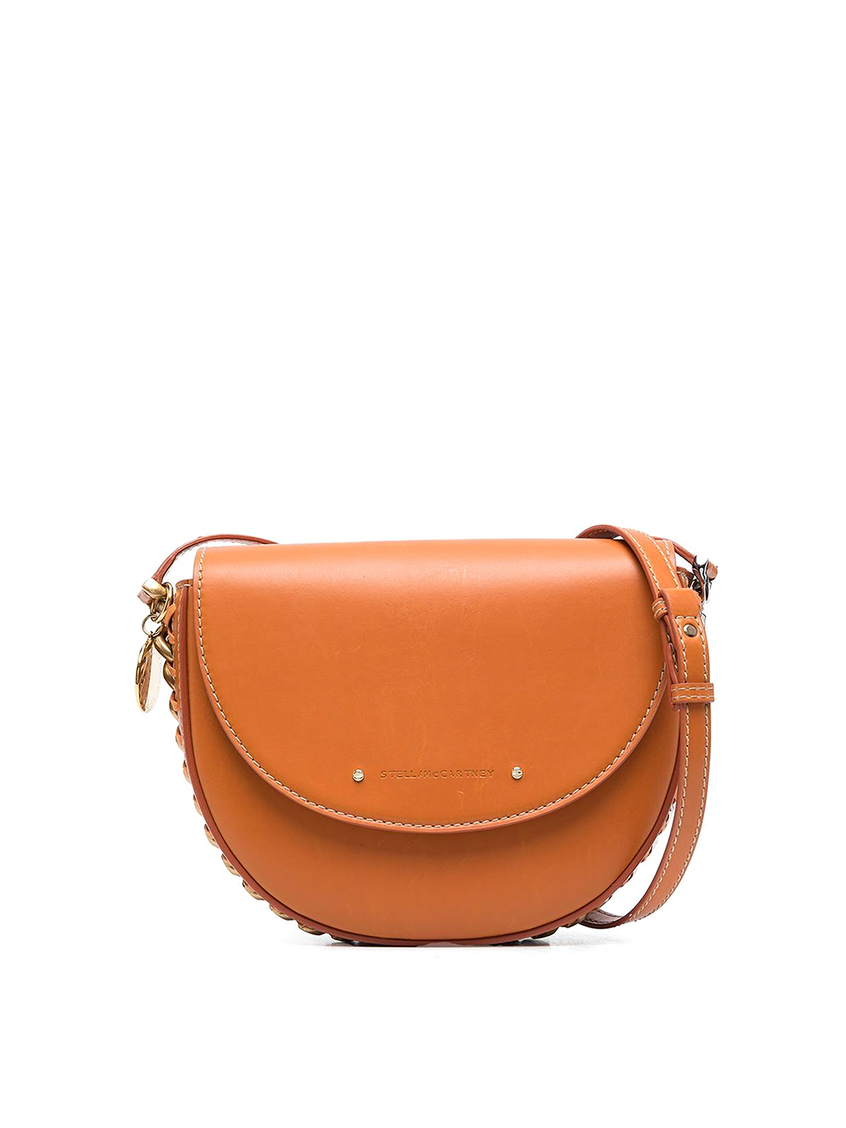 Stella Mccartney Frayme Medium Shoulder Bag In Orange