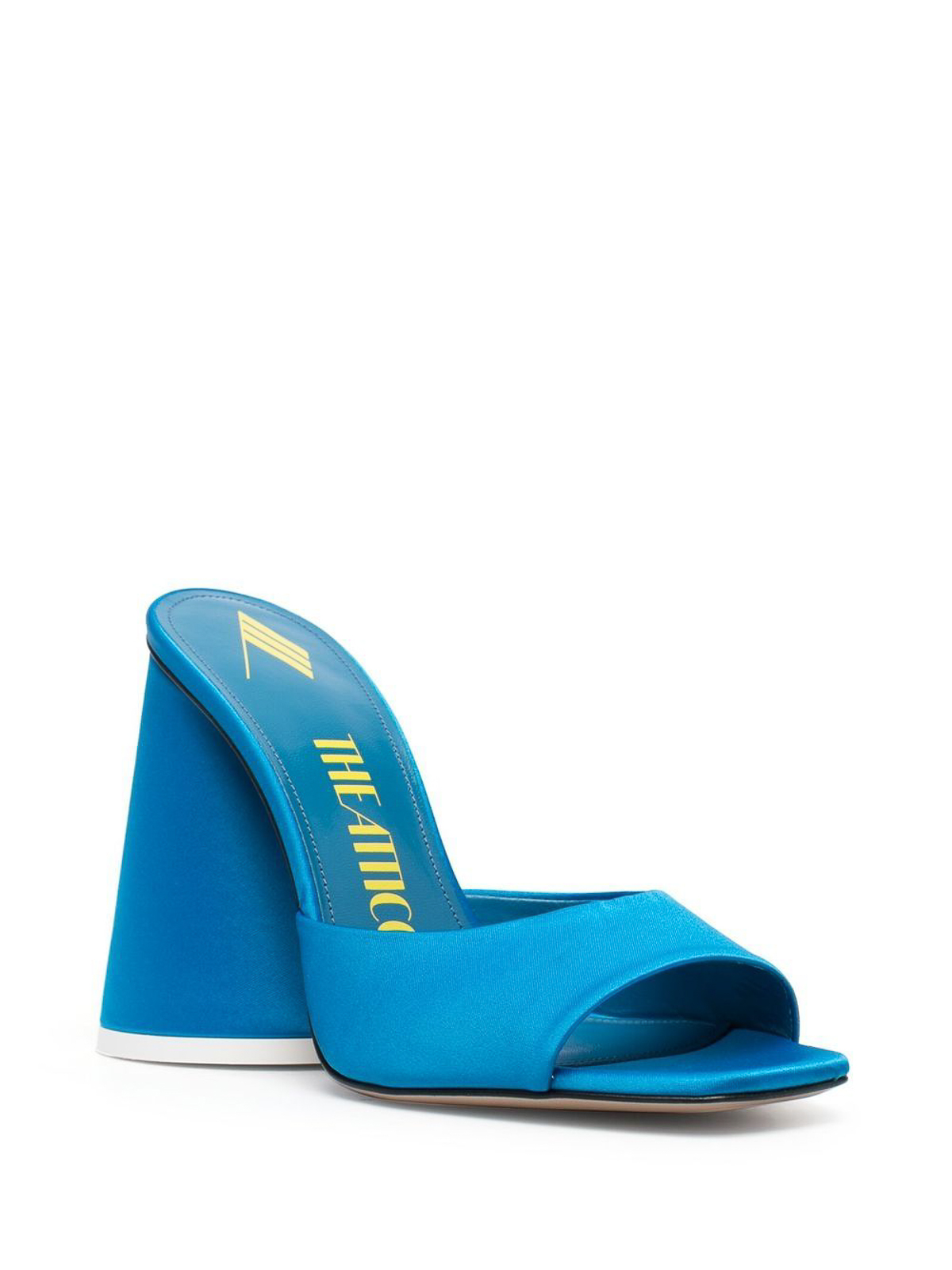 Shop Attico Luz Satin Sandals In Light Blue