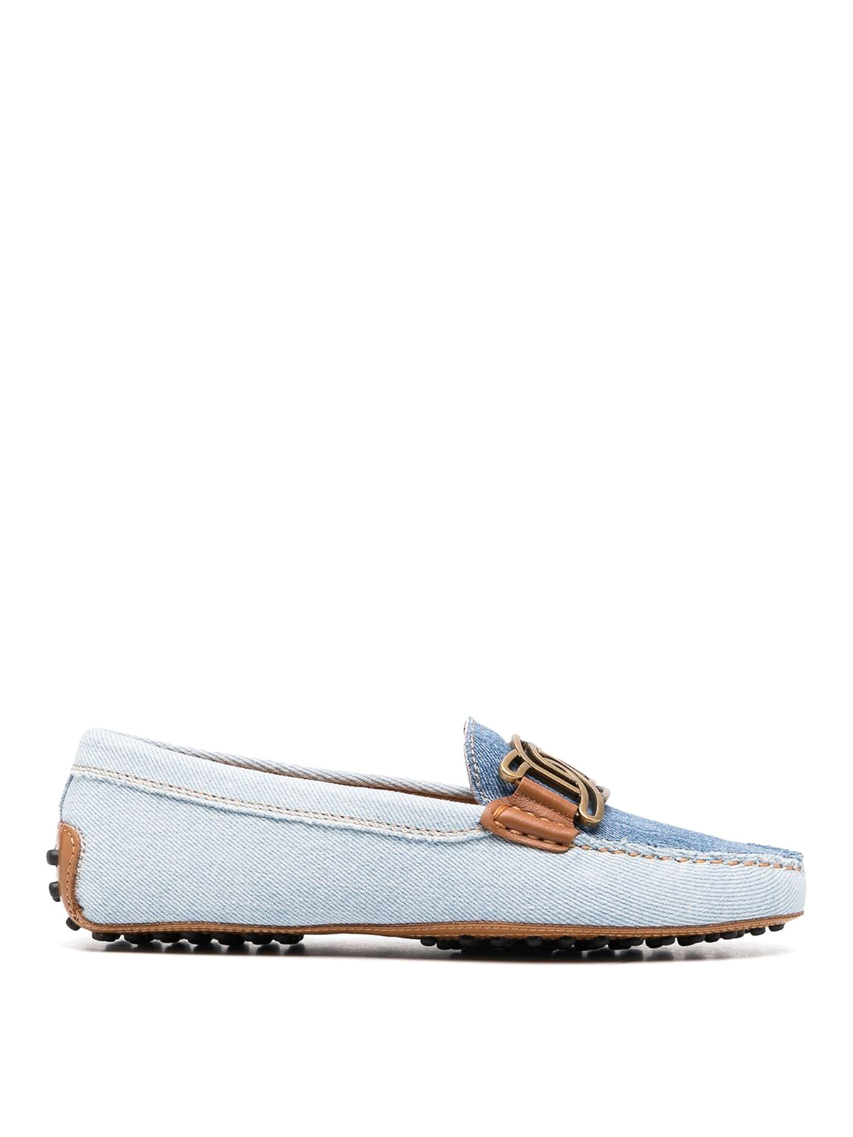 Tod's Leather Loafers In Light Blue