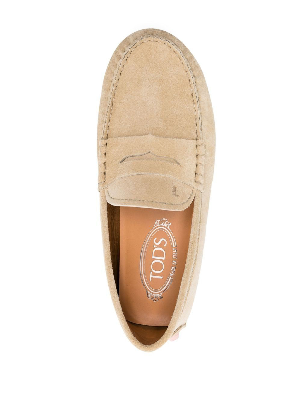 Shop Tod's Gommino Bubble Leather Loafers In Beige