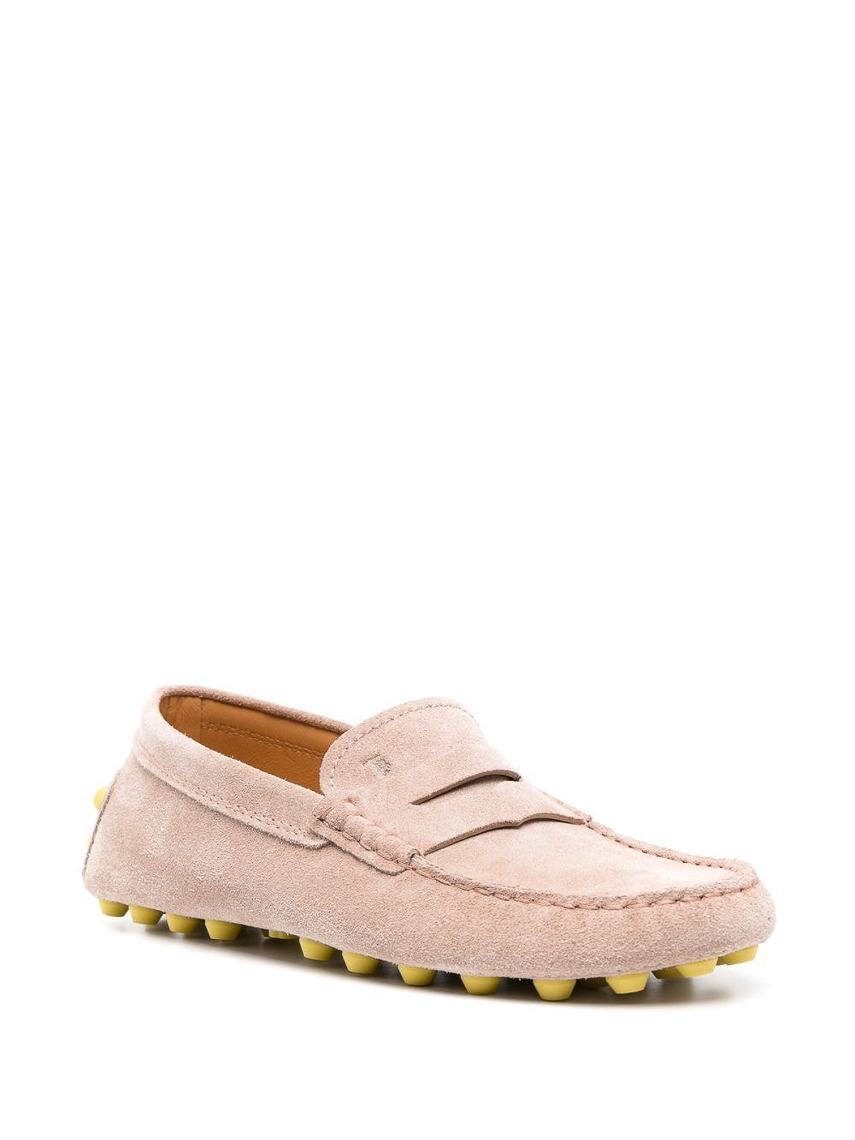 Shop Tod's Gommino Bubble Suede Leather Loafers In Pink