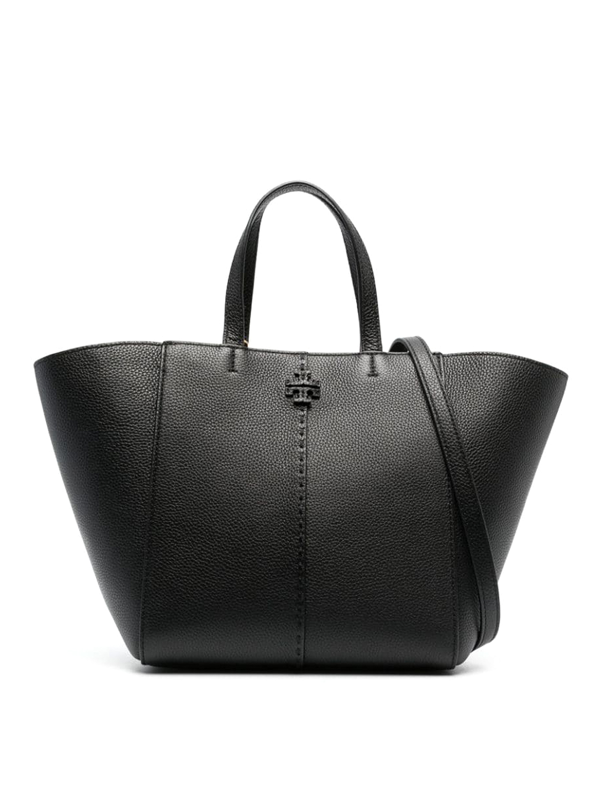 Shop Tory Burch Mcgraw Leather Tote Bag In Black