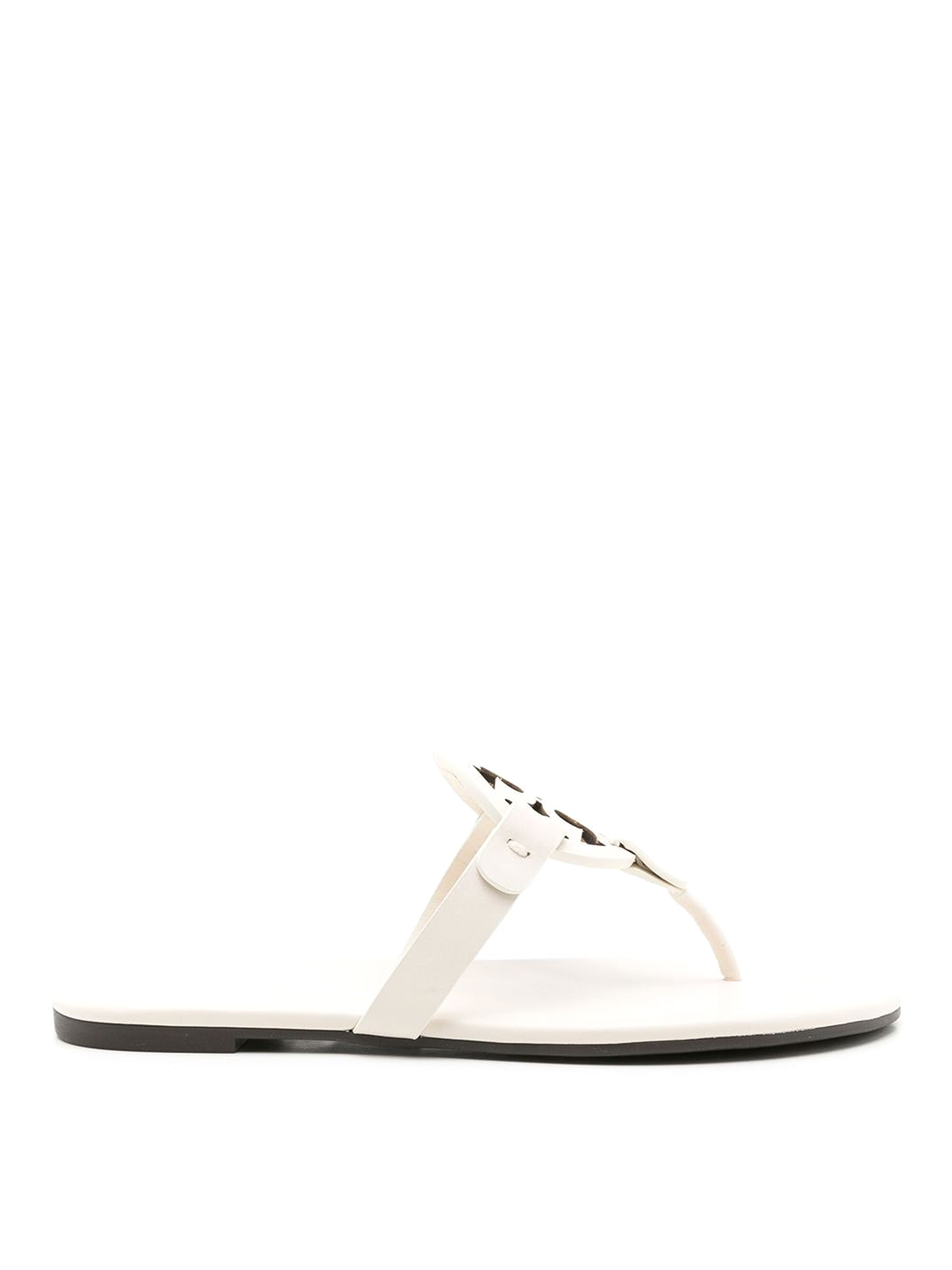 Tory Burch Miller Leather Thong Sandals In White