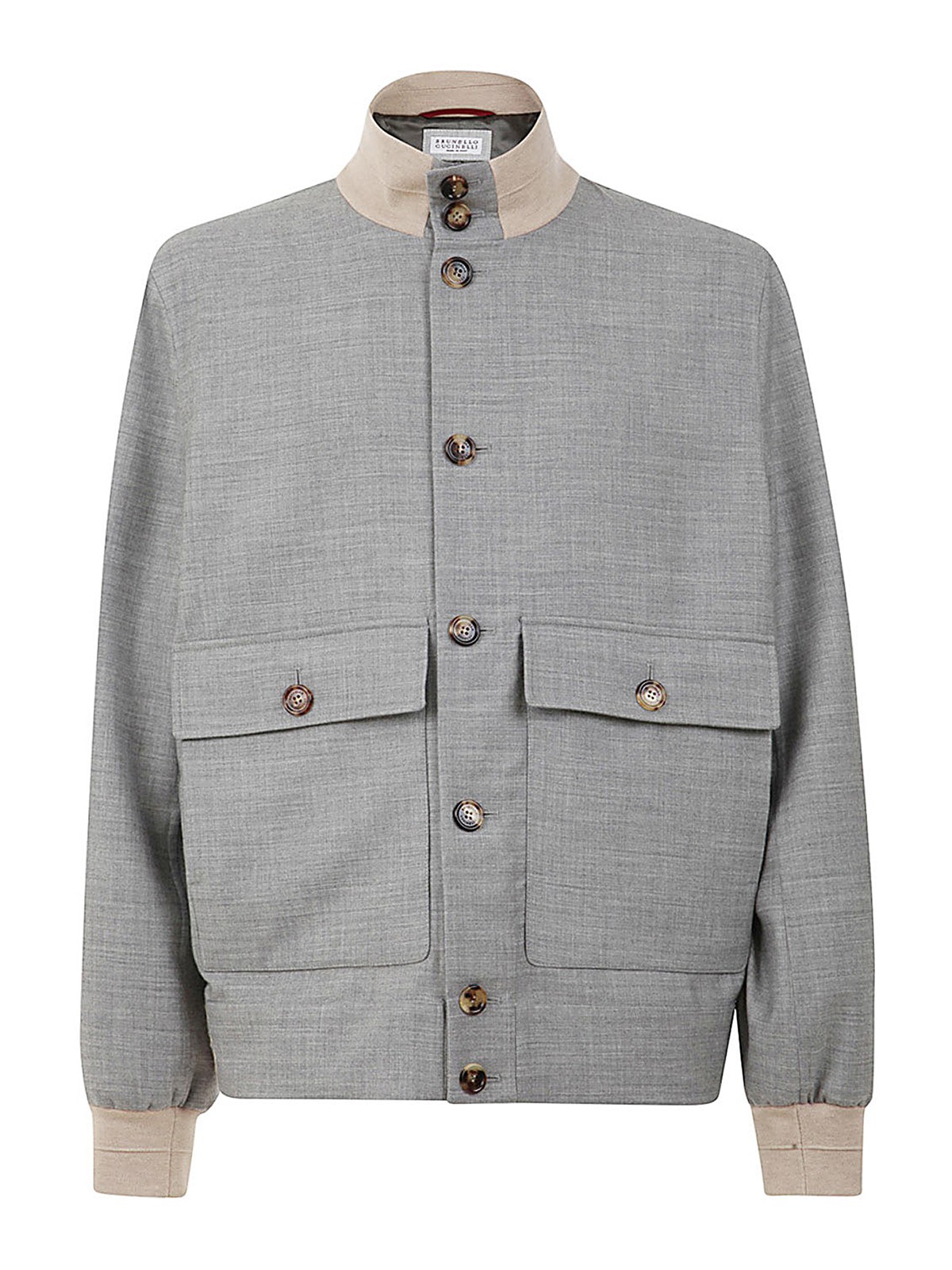 ジャケット BRUNELLO CUCINELLI Double cashmere and wool cloth bomber jac Double fabric bomber jacket for Woman in Cool Beige