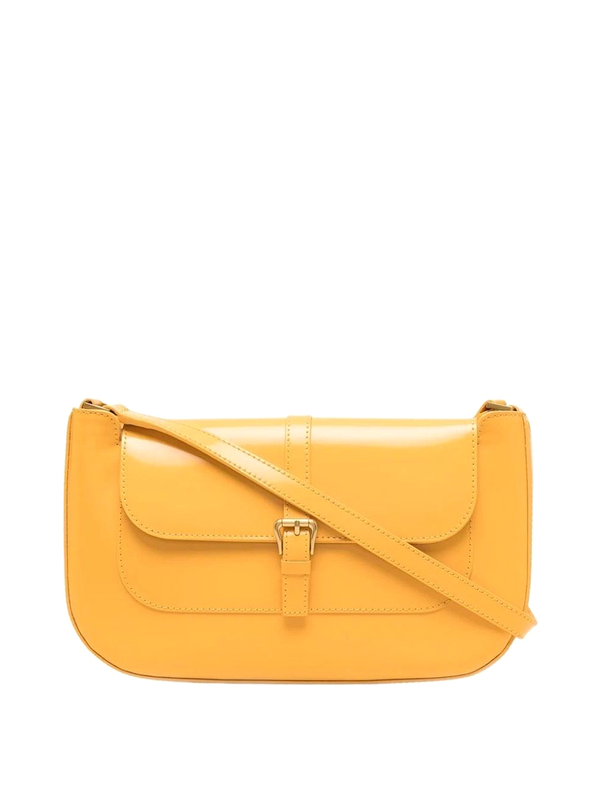 MIRANDA SEMI PATENT LEATHER SHOULDER BAG