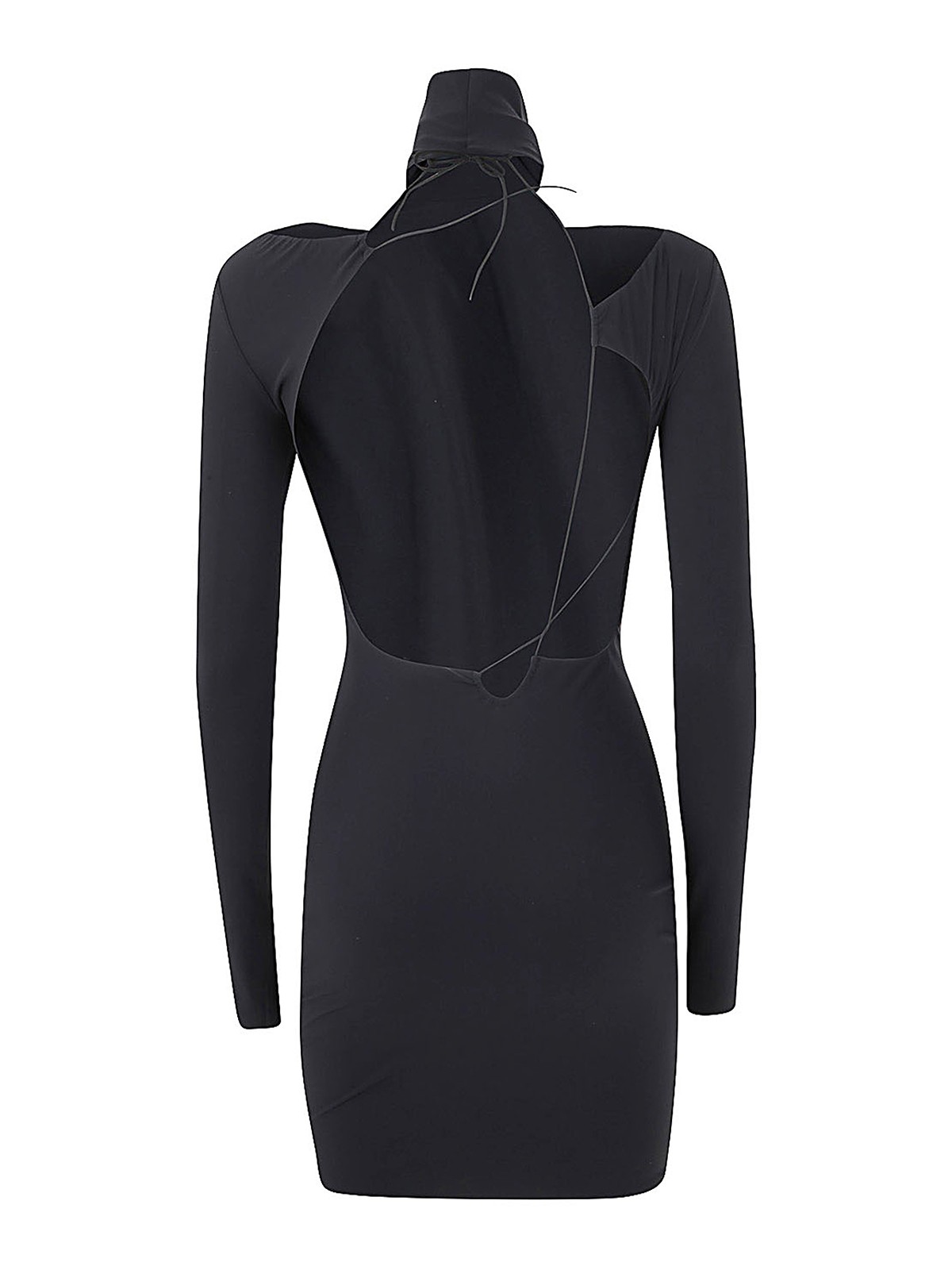 sachin and babi light blue dress LA LUNE LONG SLEEVE BACKLESS MINI DRESS - BLACK -