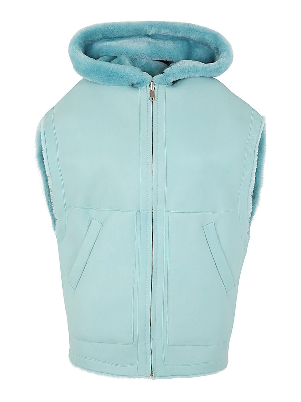 Blancha Shearling vest - Blue - Women|22053300SUGAR | thebs.com