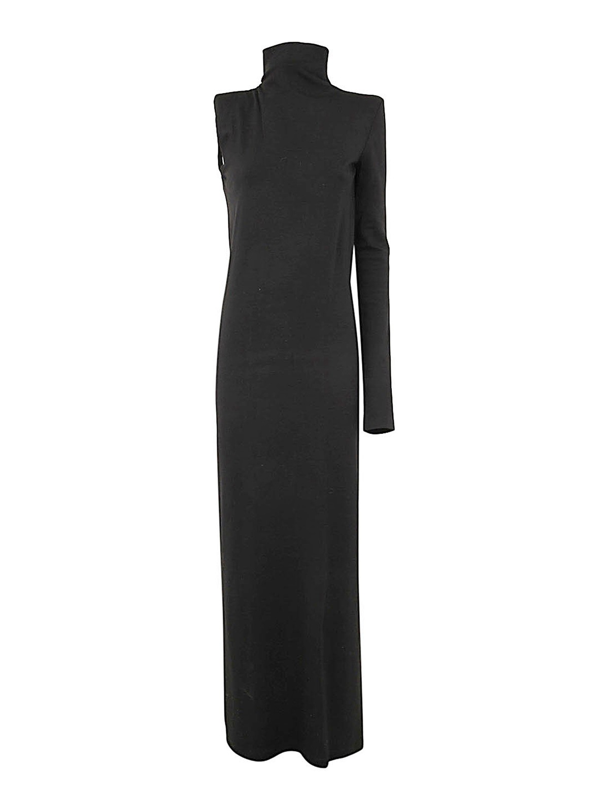 black wool jersey dress Crewneck Dress in Wool Jersey | Women's Dresses