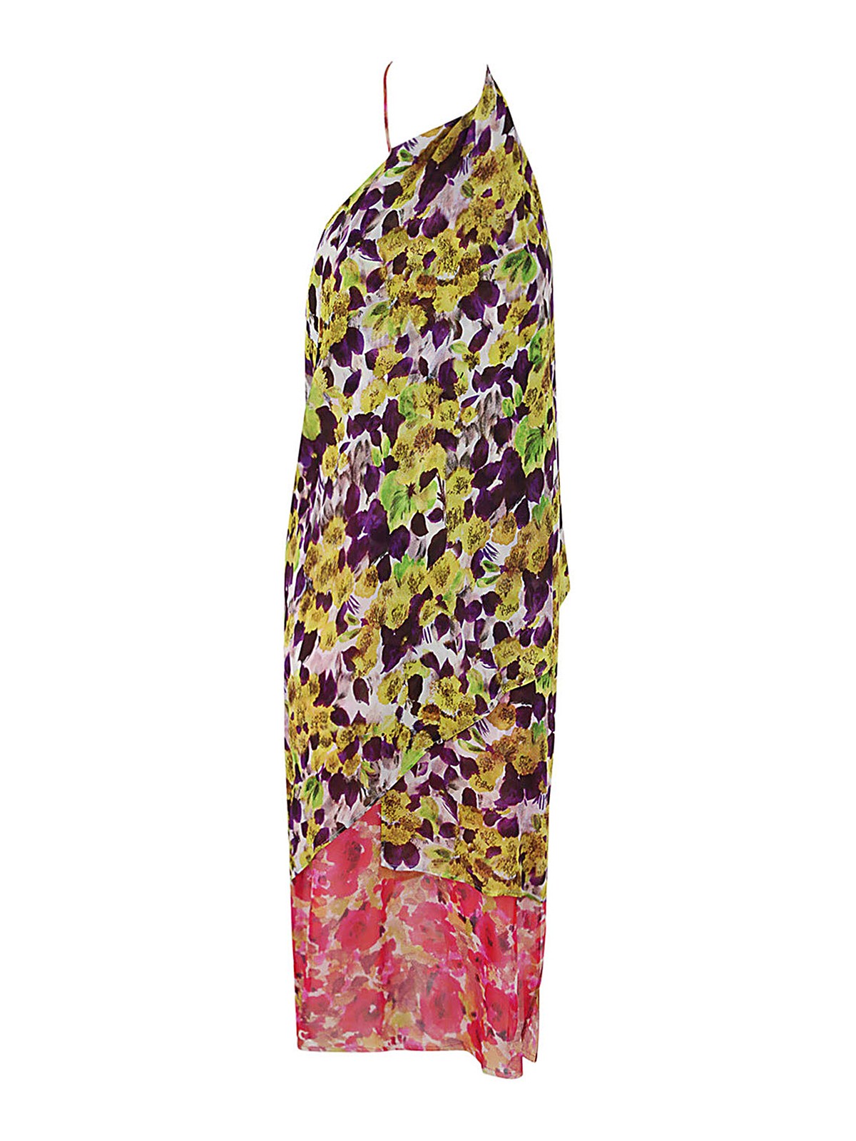 Dries Van Noten Floral Drill Midi Dress In Silk Blend In Multicolor