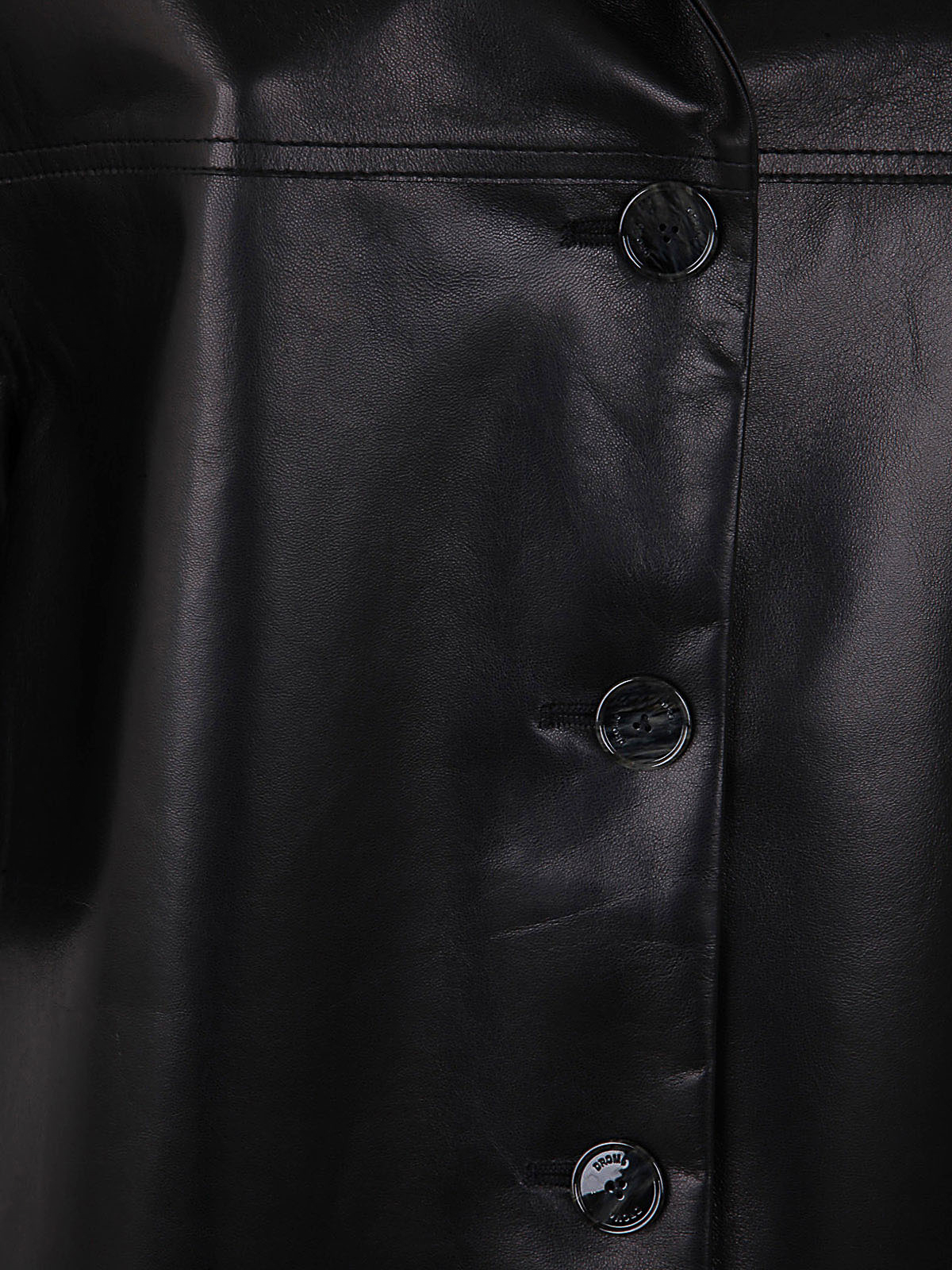 Shop Drm Leather Coat In Black