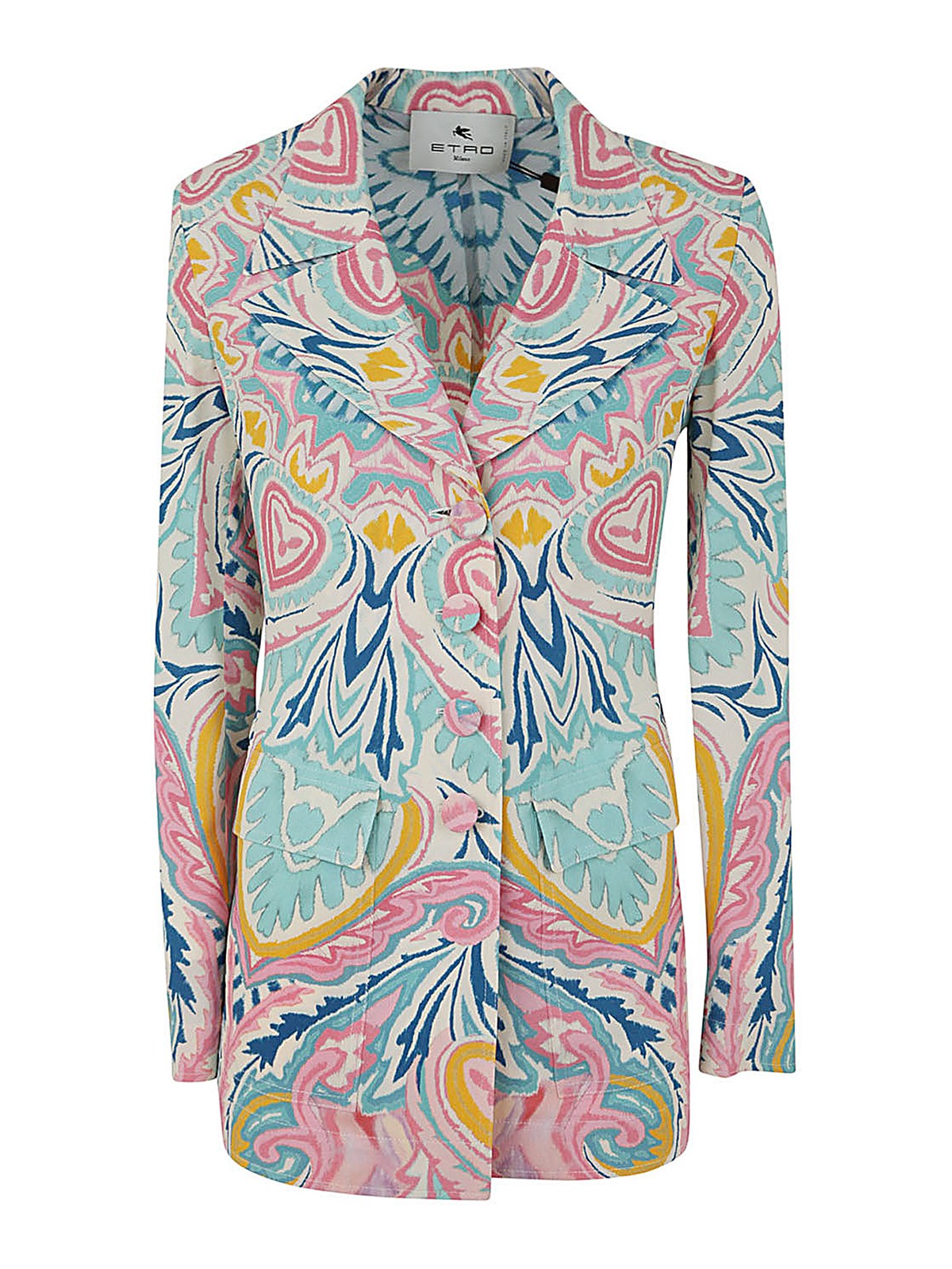 Etro Patterned Blazer In Viscose Crepe In Multicolour