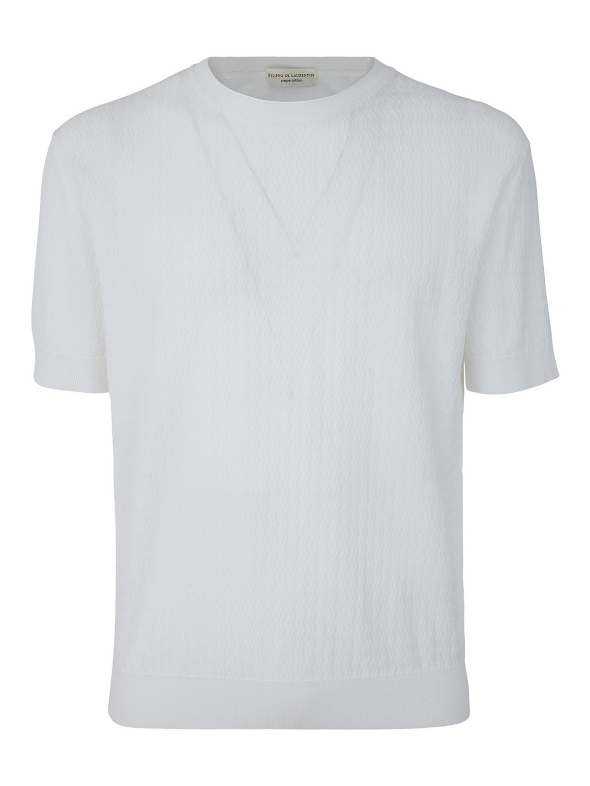 Shop Filippo De Laurentiis Short Sleeve Over Pullover In White