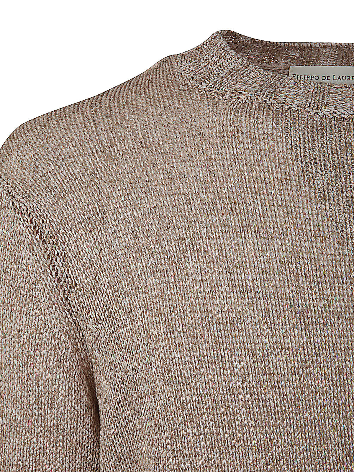 Shop Filippo De Laurentiis Short Sleeve Round Neck Pullover In Brown