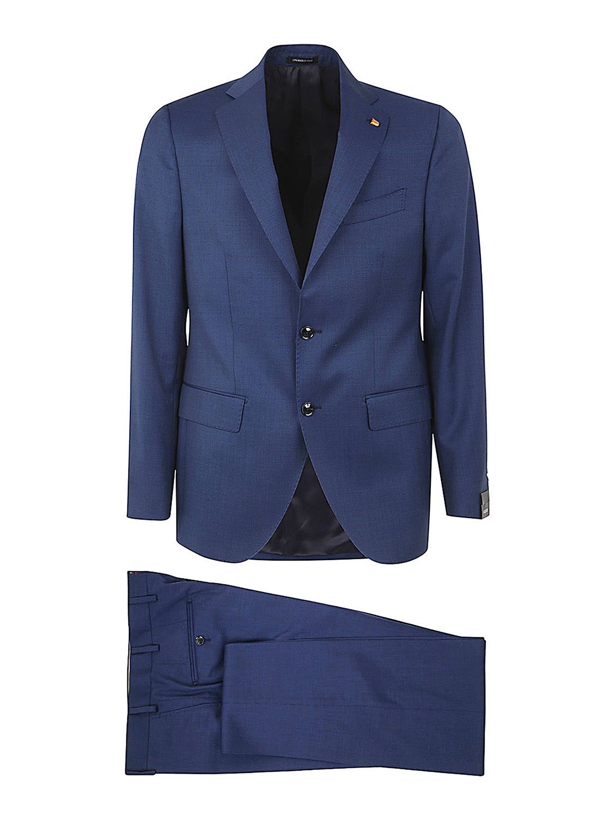 Sartoria Latorre Wool Suit With Two Buttons In Blue