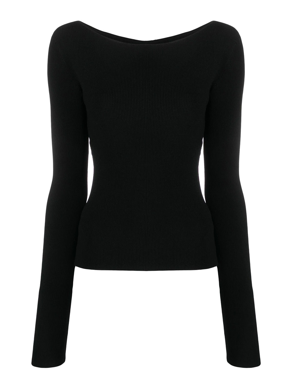 Low Classic Knitted Long-sleeve Top In Black