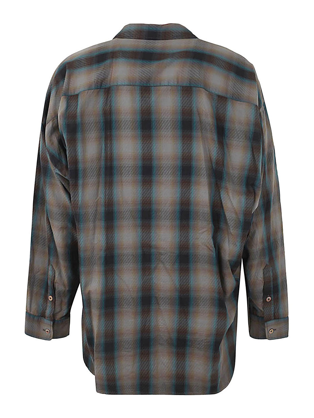 Maison Mihara Yasuhiro Mix layered check shirts|A10SH071BROWN Maison Mihara Yasuhiro Mix layered check shirts|A10SH071BROWN