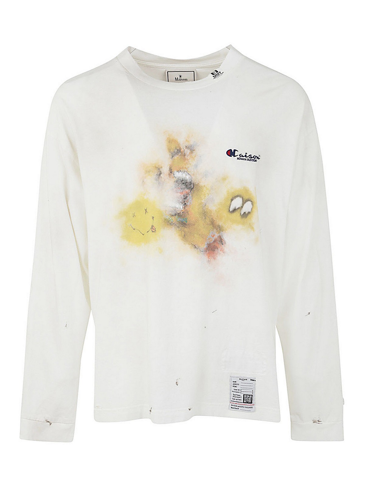 Maison Mihara Yasuhiro Distressed long sleeves tee|J10LT531WHITE