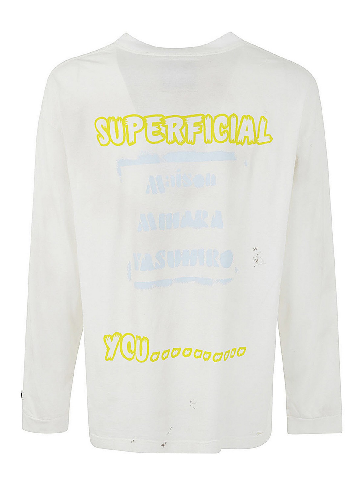 Maison Mihara Yasuhiro Distressed long sleeves tee|J10LT531WHITE