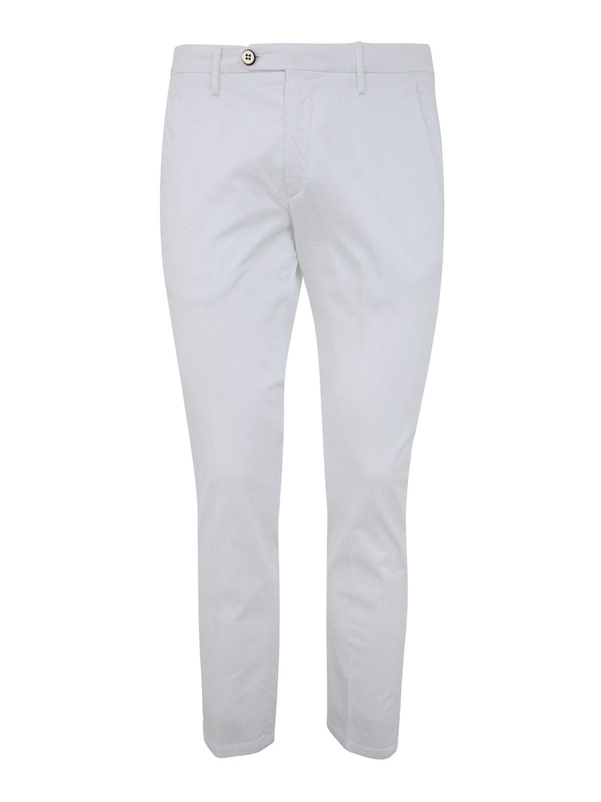 Michael Coal Stretch Cotton Trousers In White