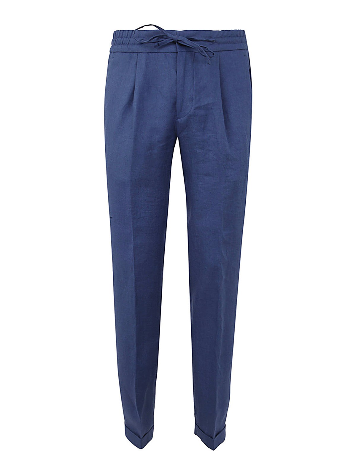 Shop Michael Coal Linen Pants In Blue