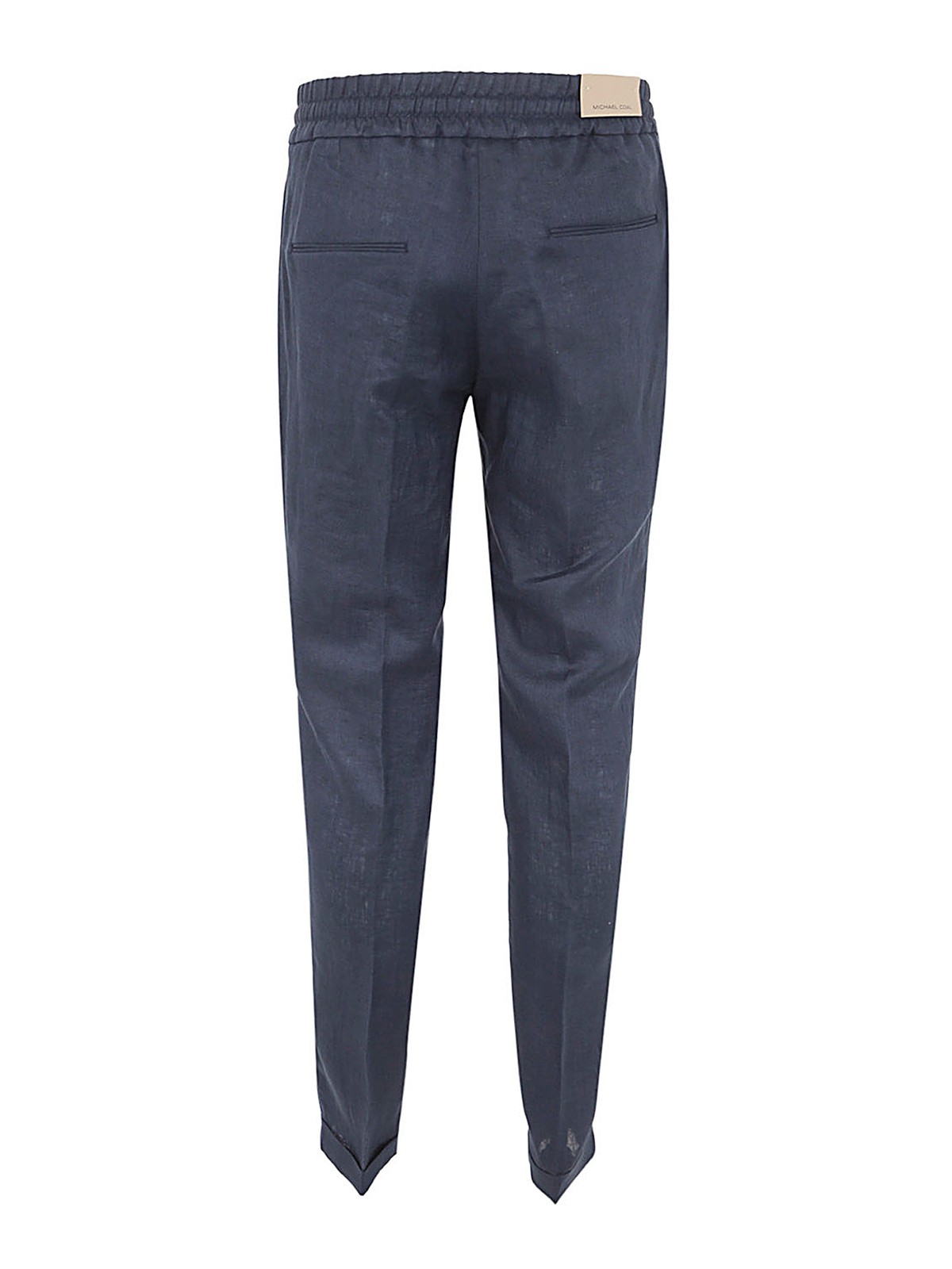 Shop Michael Coal Linen Pants In Blue