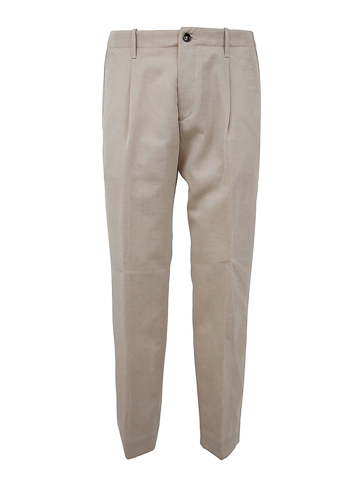 Shop Nine In The Morning Fold Chino Trouser With Pence In White