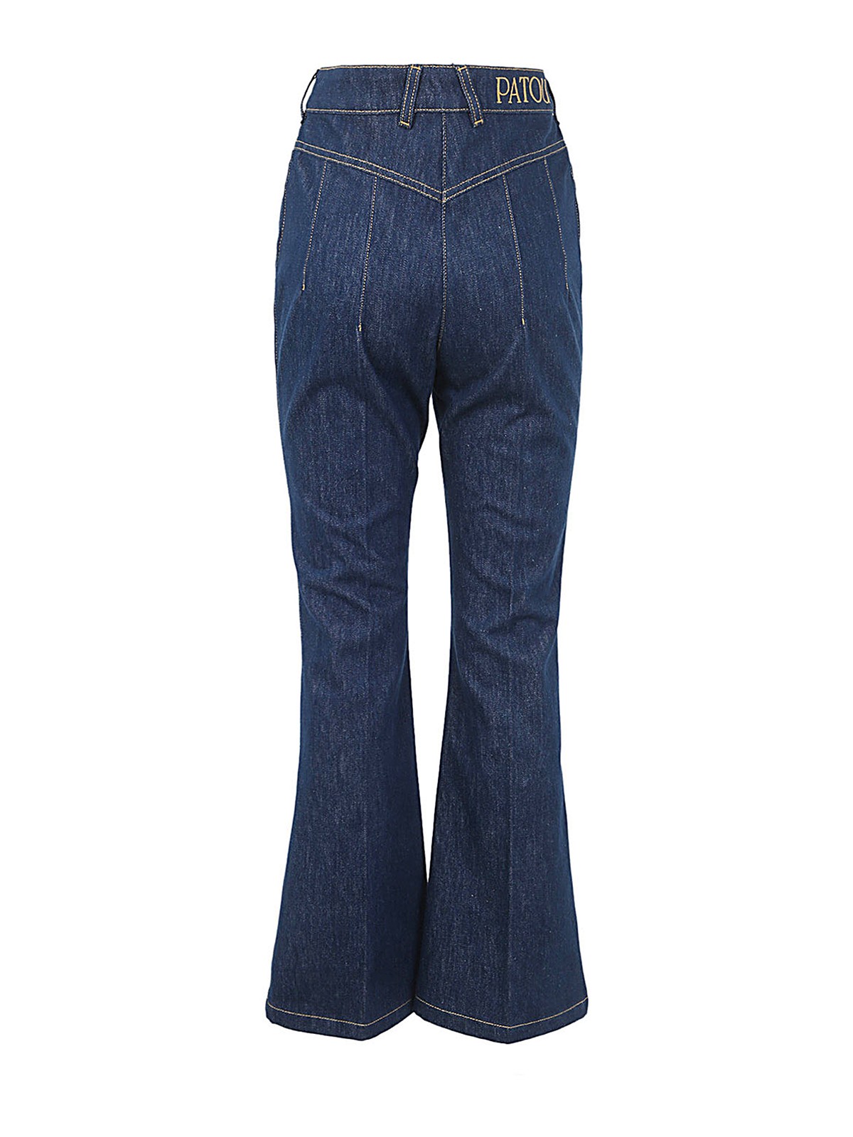 Shop Patou Flare Denim Trousers In Blue
