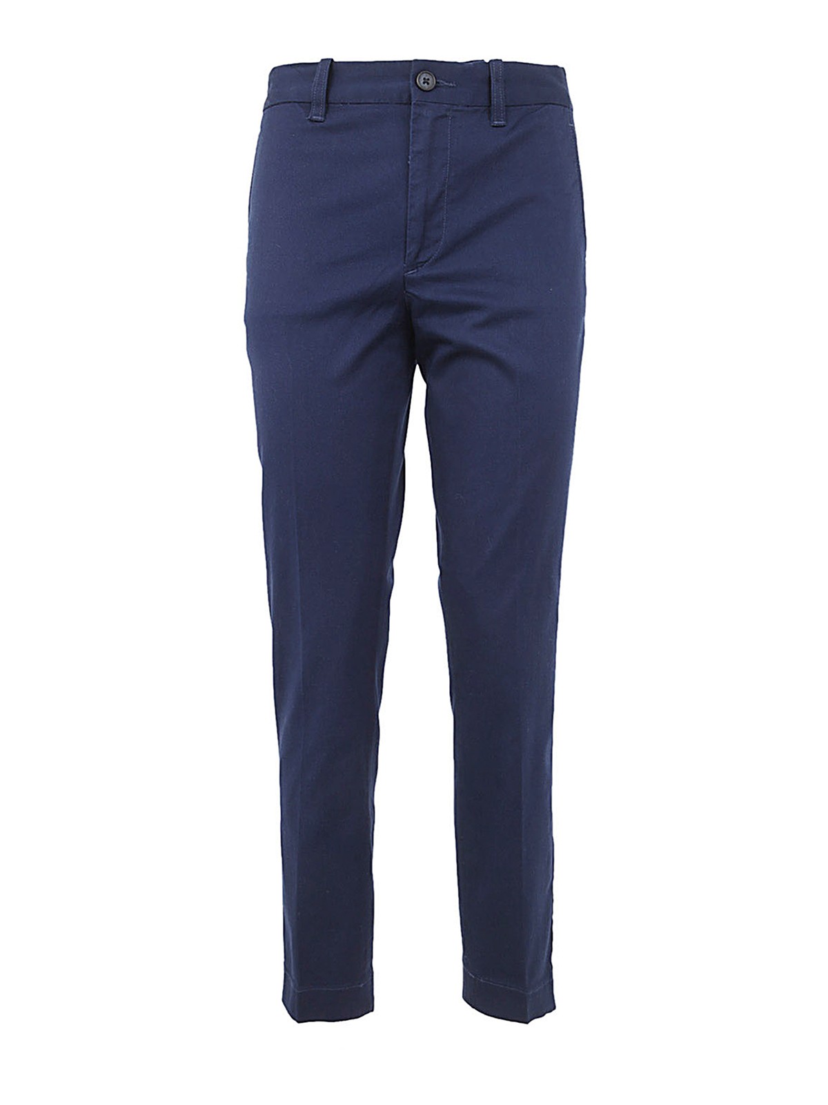 Shop Polo Ralph Lauren Ankle Slim Chino Trouser With Flat Front In Blue