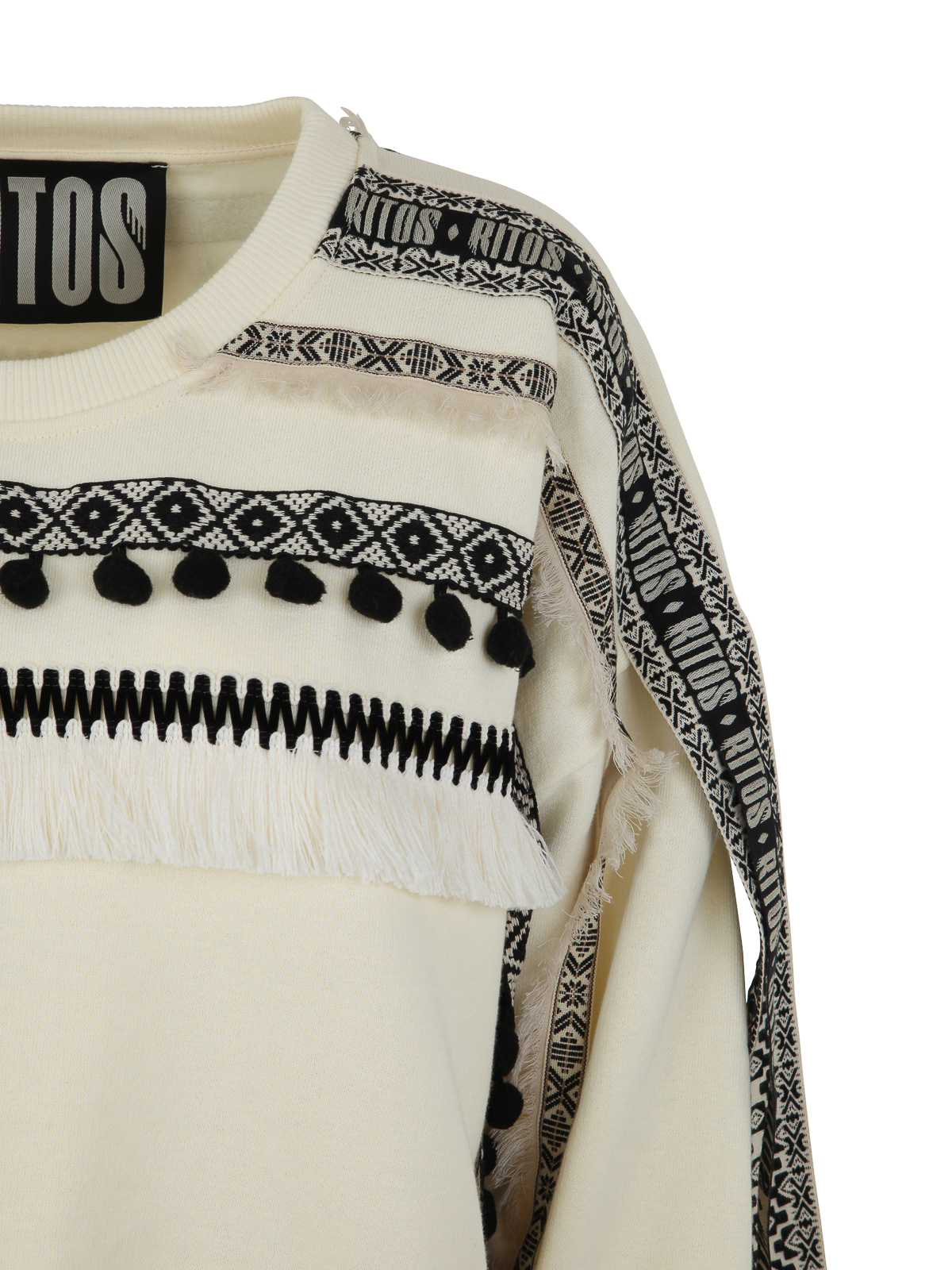 Shop Ritos Cropped Sweater With Tentacles In White