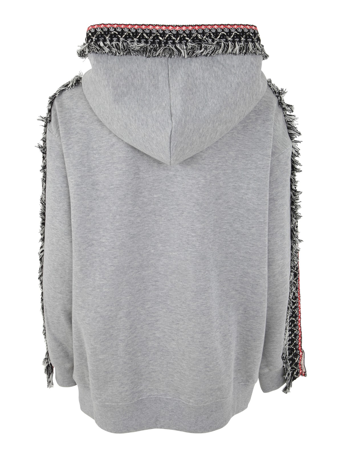 Shop Ritos Oversize Hoodie With Fringes In Grey