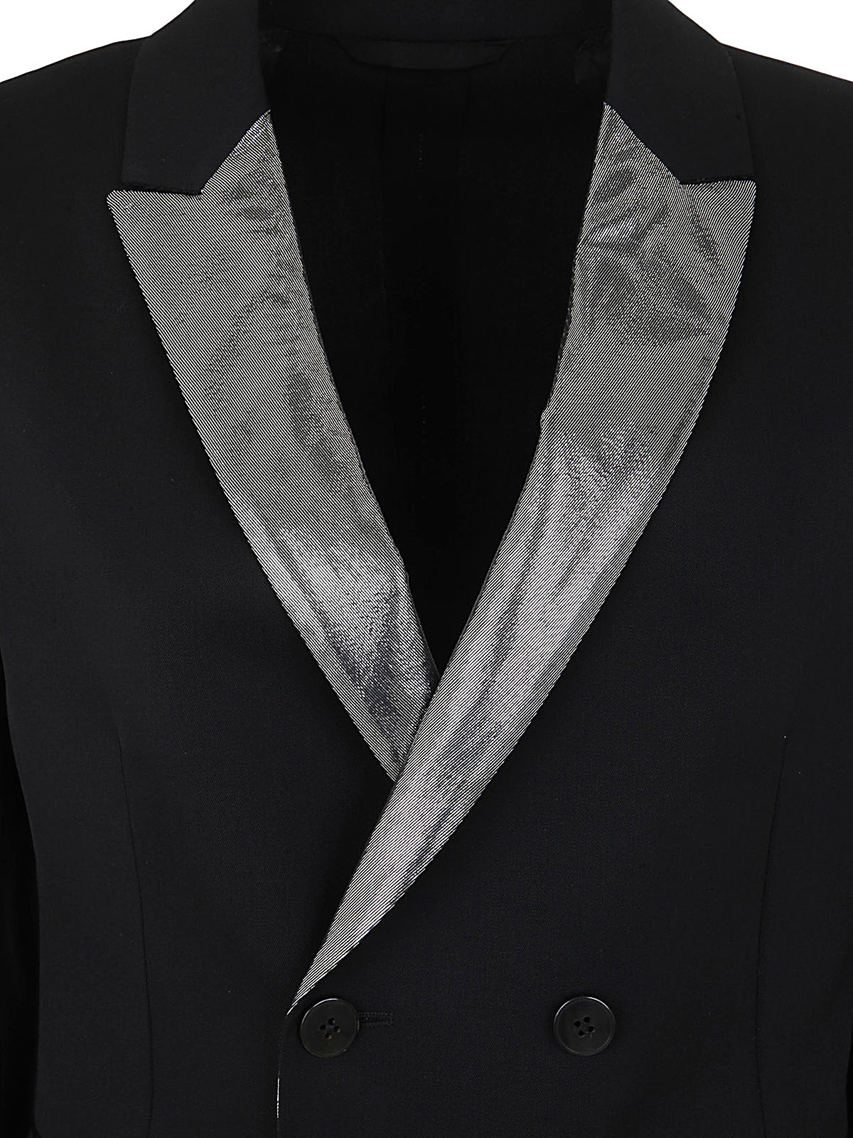 Shop Sapio Gabardine Smoking Double Breasted Coat In Black