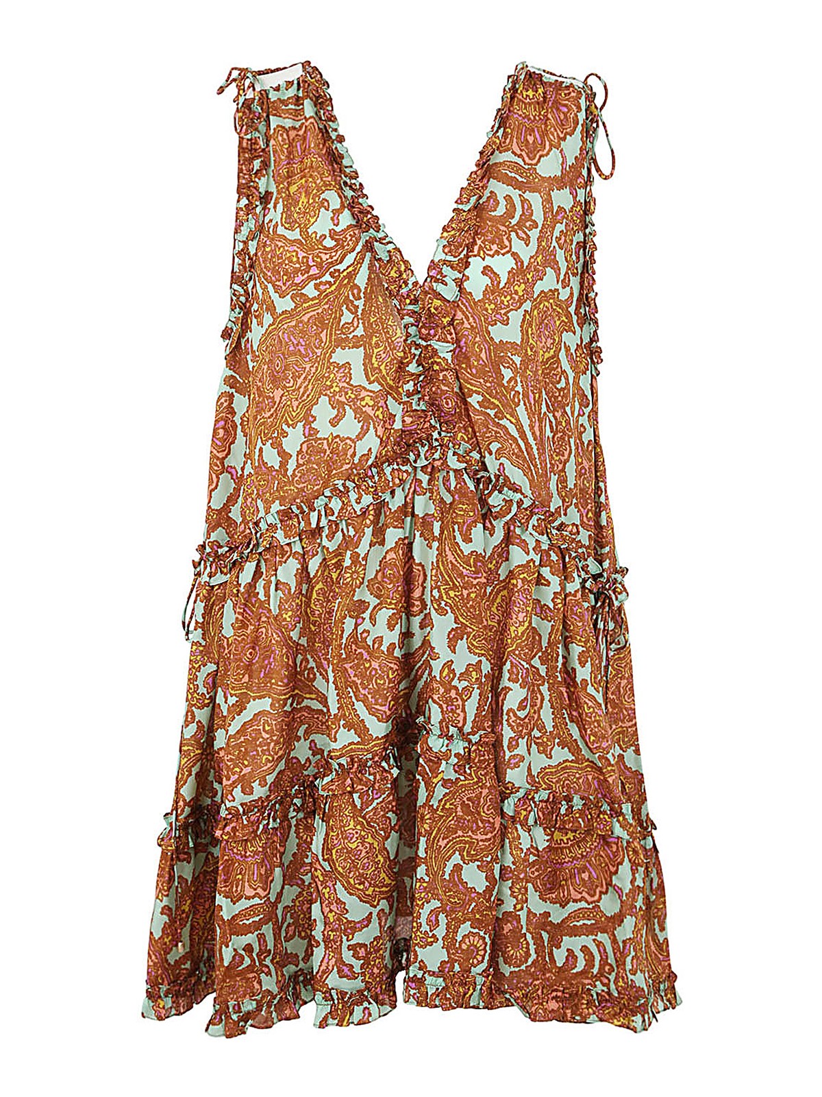 Zimmermann Tiggy draw frill mini dress - Brown|1435DTIGPMPA