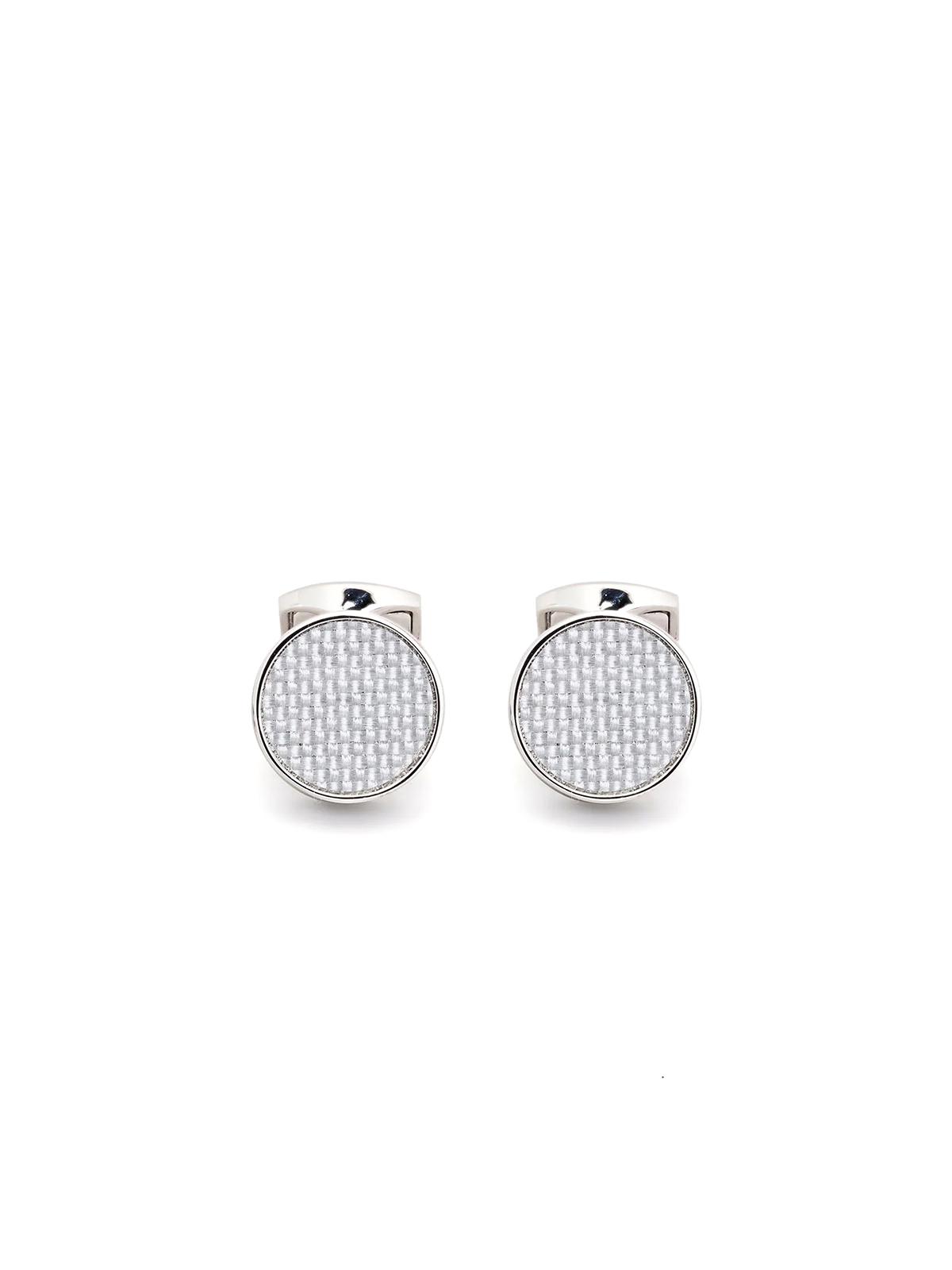 TATEOSSIAN D SHAPE WITH GREY ALUTEX CUFFLINKS