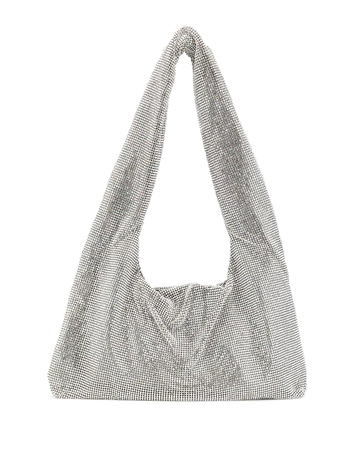 Kara Crystal Mesh Armpit Bag In White