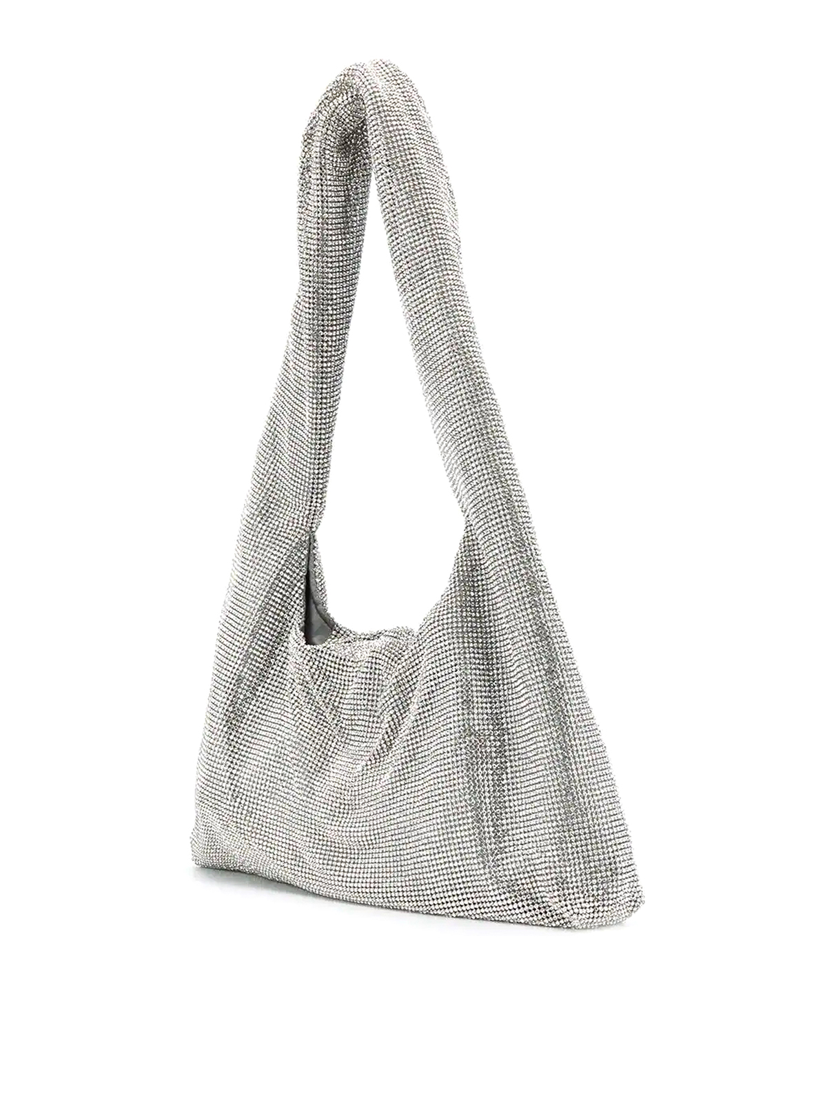 Shop Kara Crystal Mesh Armpit Bag In White