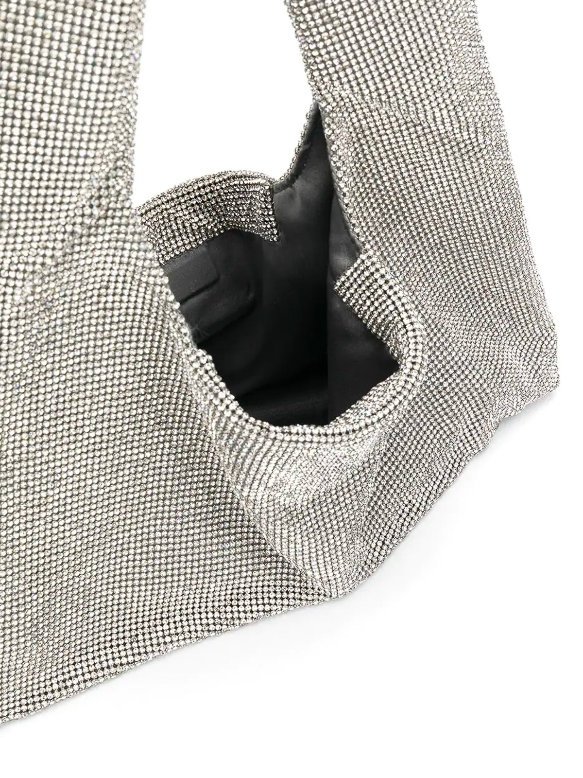 Shop Kara Crystal Mesh Armpit Bag In White