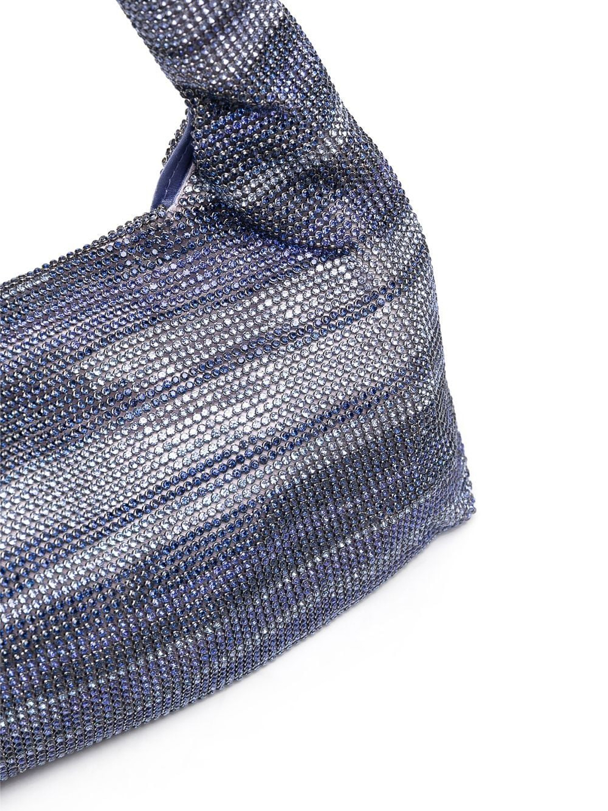 Shop Kara Mini Crystal Mesh Armpit Bag In Blue