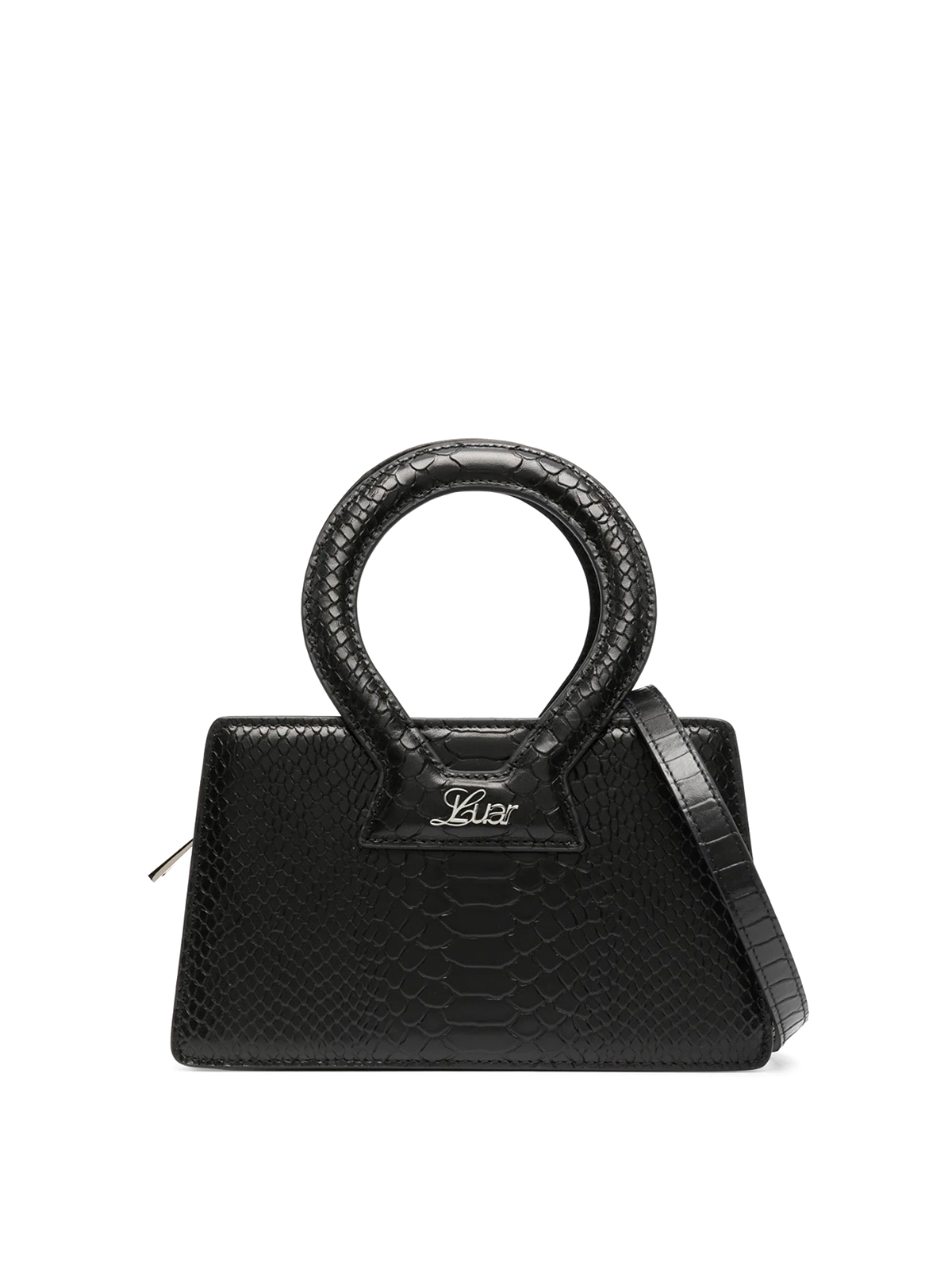 Python Emboss Mini Purse Black Python