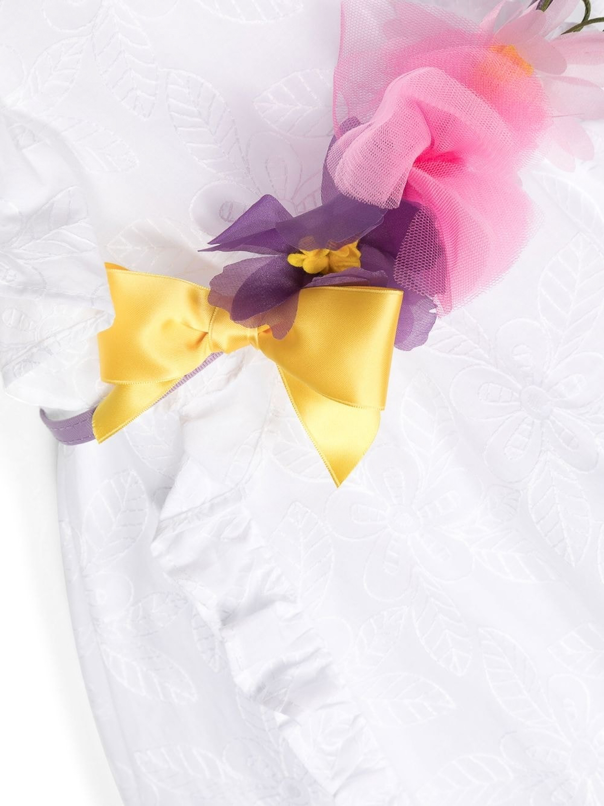 Monnalisa Ruffle-trim sleeveless dress White 11A91519400099