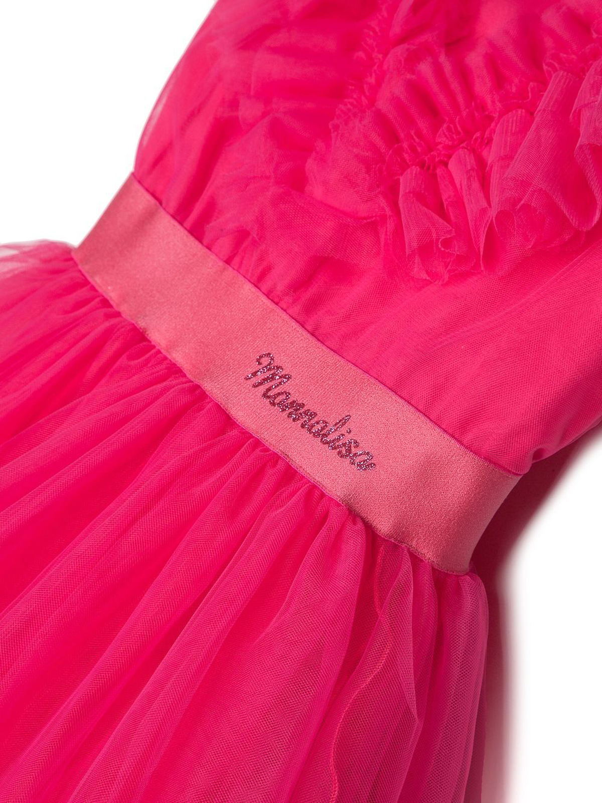 Monnalisa Ruffled tulle dress Nude Neutrals 17A904T99450042