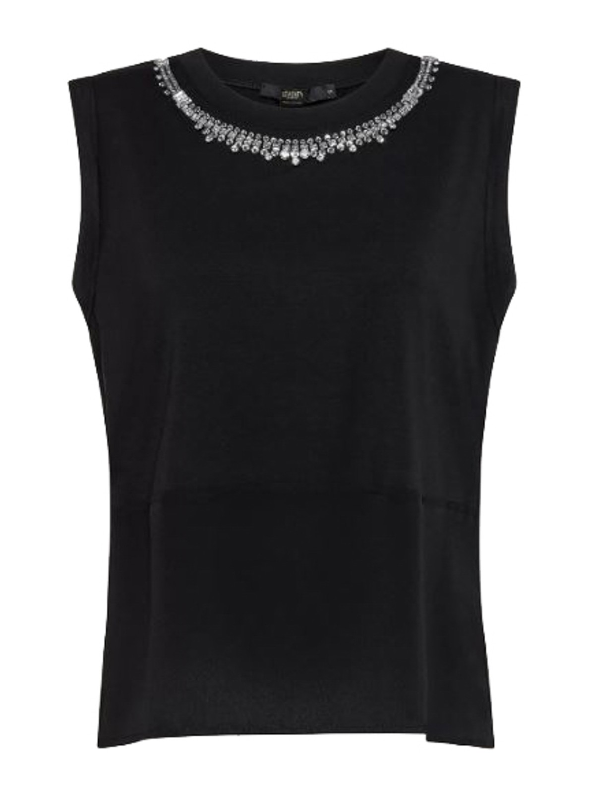 Gem-Embellished High Neckline Blouse
