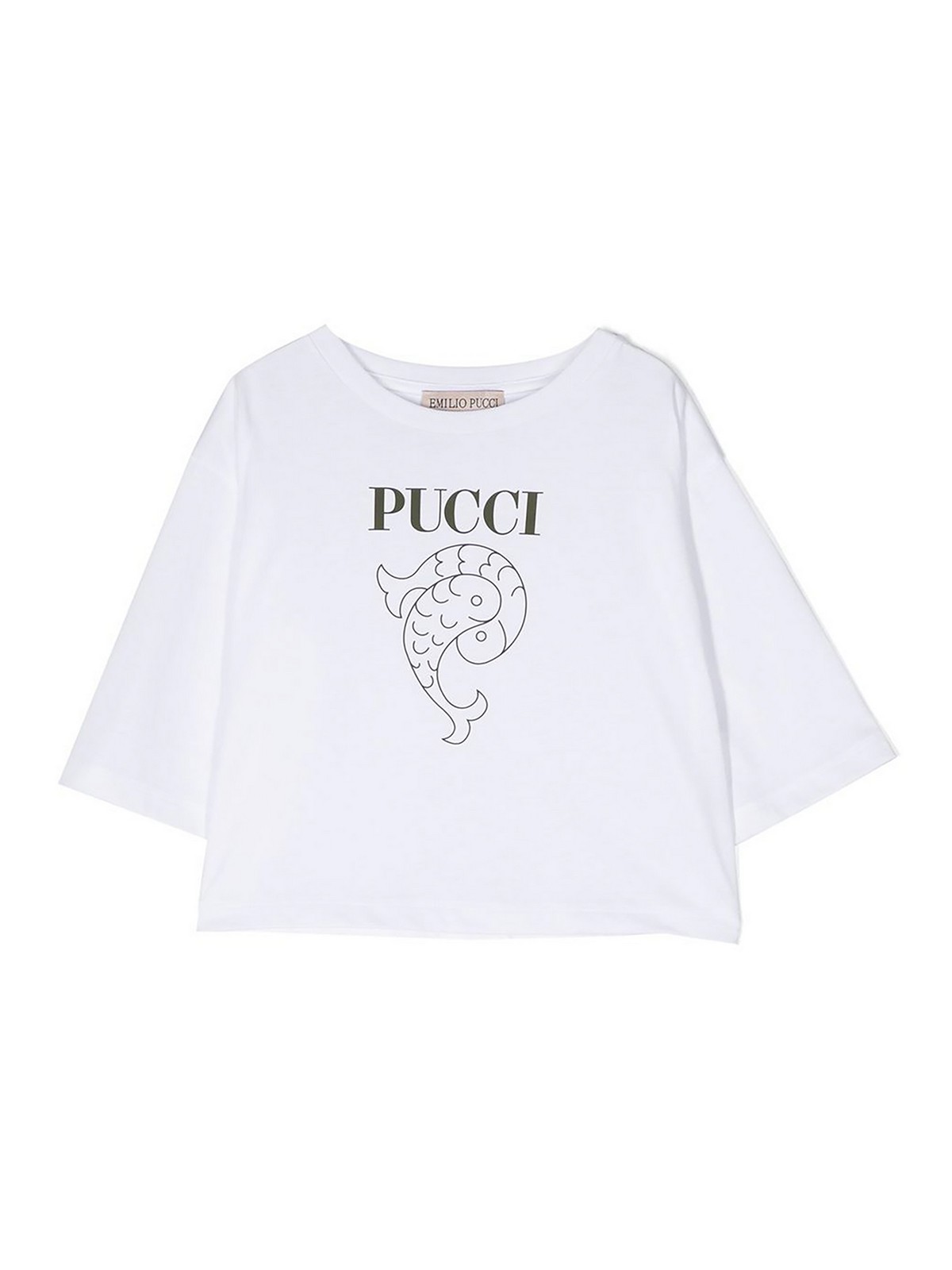 Emilio Pucci White Printed Logo T-Shirt Emilio Pucci