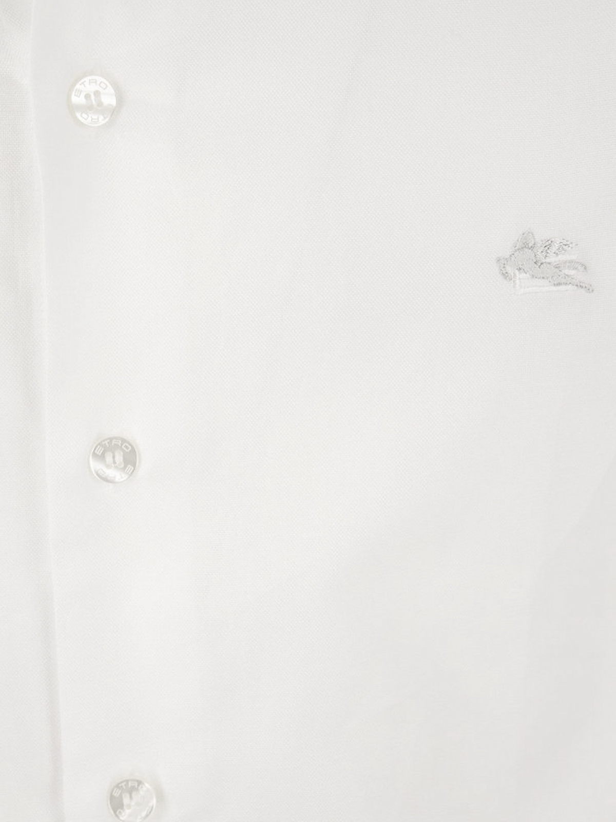 Shop Etro Logo Embroidered Shirt In Blanco